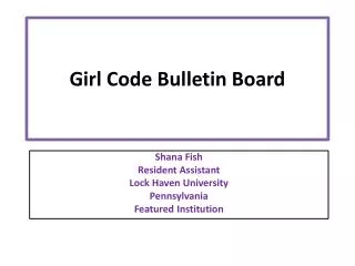 Girl Code Bulletin Board