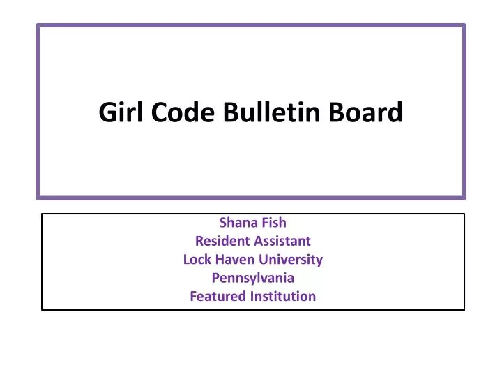 girl code bulletin board