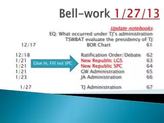 bell work 1 27 13