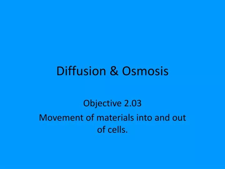 diffusion osmosis