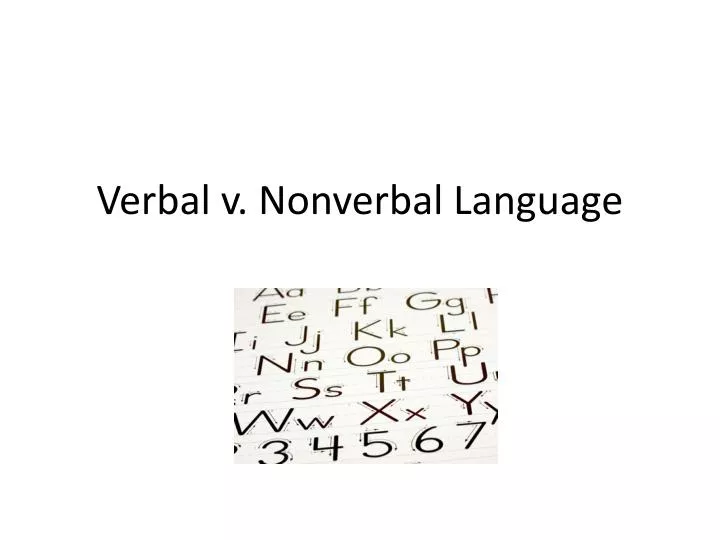 verbal v nonverbal language