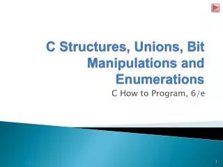 C Structures, Unions, Bit Manipulations and Enumerations
