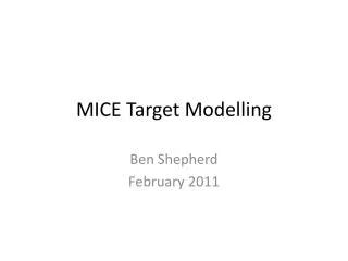 MICE Target Modelling