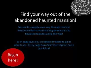 Find your way out of the abandoned haunted mansion!