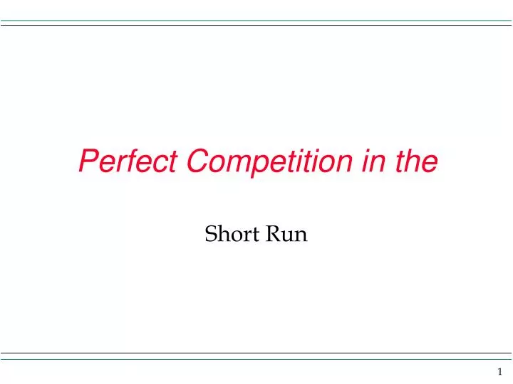 perfect competition in the