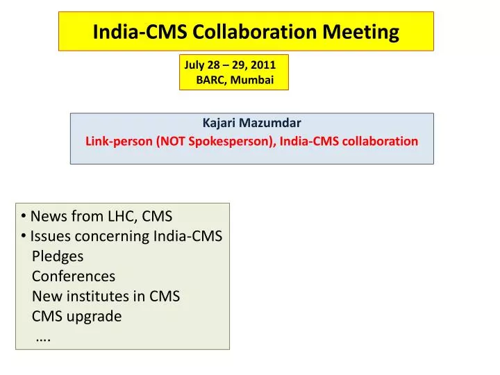 india cms collaboration meeting