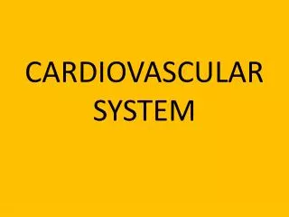 CARDIOVASCULAR SYSTEM