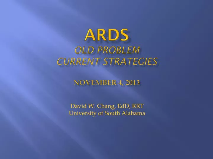 ards old problem current strategies november 4 2013
