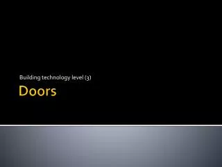 building technology level 3