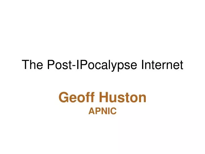 the post ipocalypse internet
