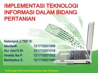 implementasi teknologi informasi dalam bidang pertanian