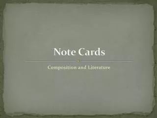 Note Cards