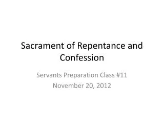 sacrament of repentance and confession