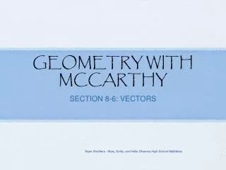 GEOMETRY WITH MCCARTHY