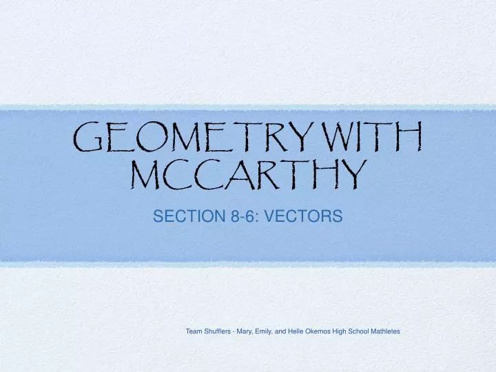 geometry with mccarthy