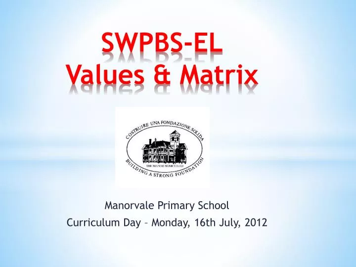 swpbs el values matrix