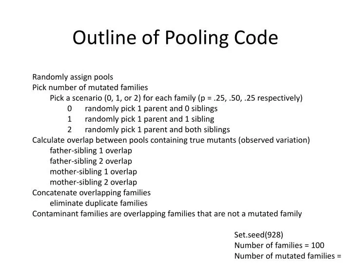 outline of pooling code