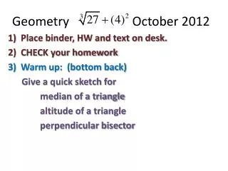 Geometry October 2012