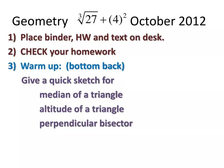 geometry october 2012