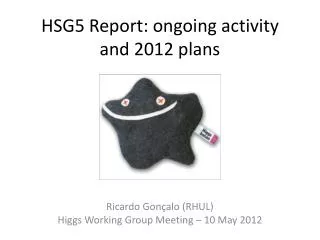HSG5 Report: ongoing activity and 2012 plans