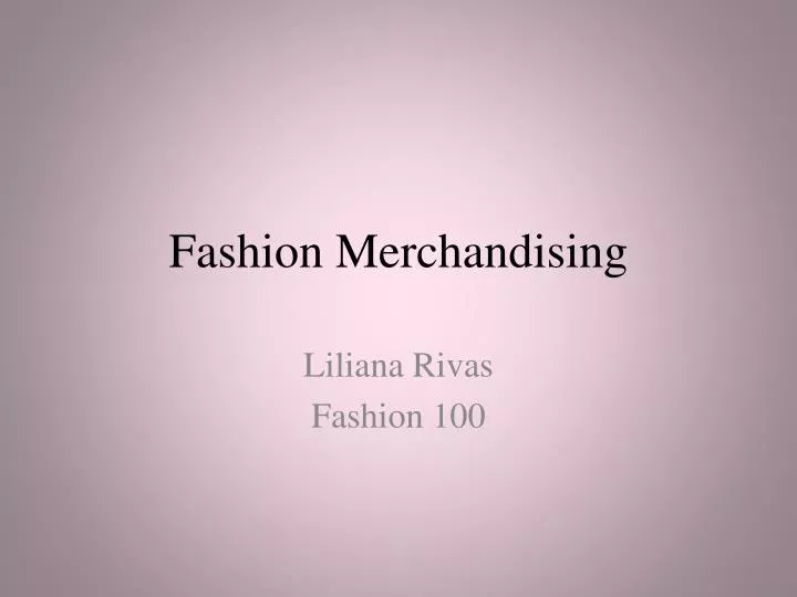 fashion merchandising