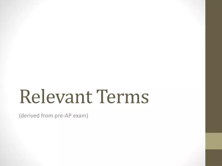 relevant terms