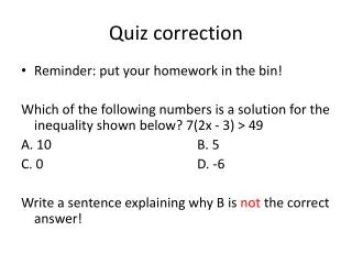 Quiz correction