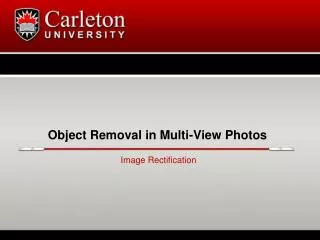 Object Removal in Multi-View Photos