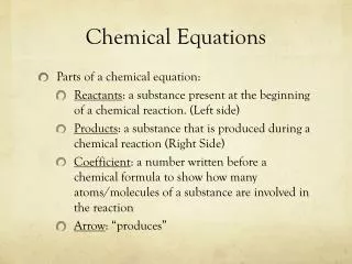 Chemical Equations