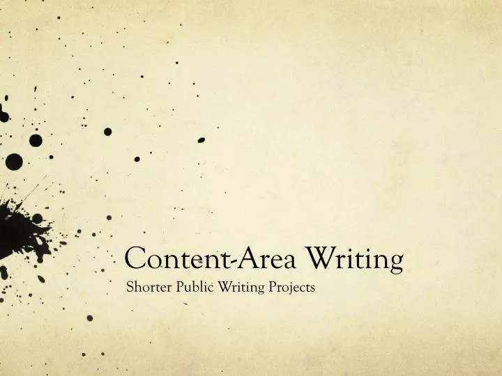 content area writing