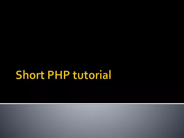 short php tutorial