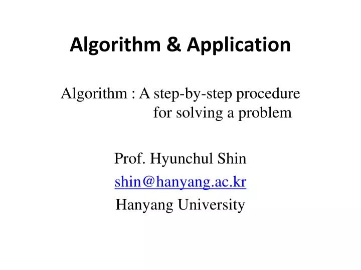 algorithm application