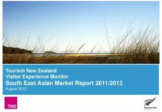 Overall visitor s atisfaction (South East Asian v isitors to New Zealand)