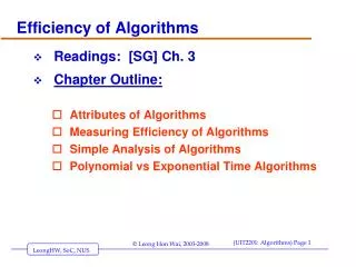 Efficiency of Algorithms