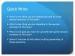 Quick Write - slide 1