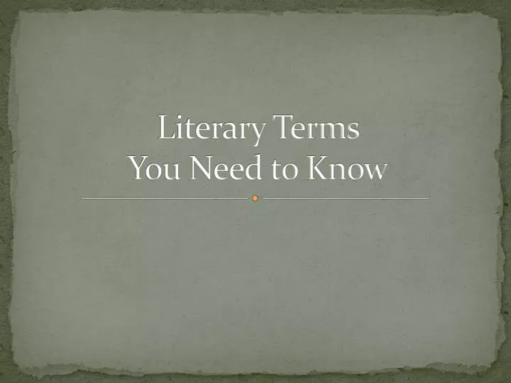 literary terms you need to know