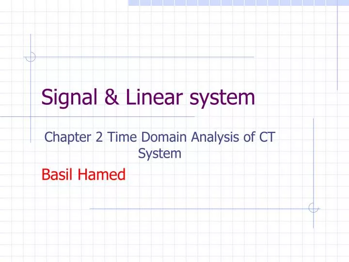 signal linear system