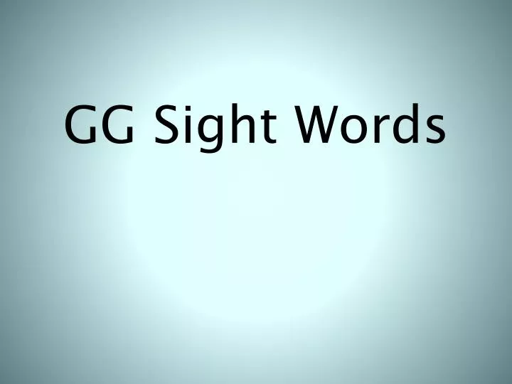 gg sight words