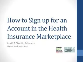 How to Sign up for an Account in the Health Insurance Marketplace