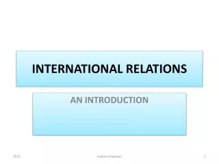 INTERNATIONAL RELATIONS