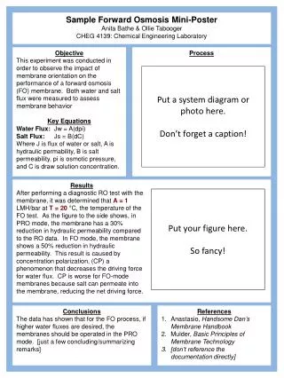 Sample Forward Osmosis Mini-Poster Anita Bathe &amp; Ollie Tabooger