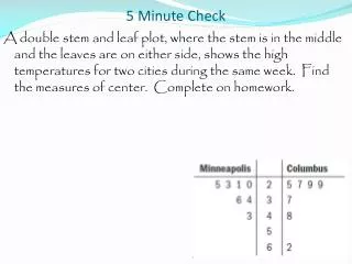 5 Minute Check