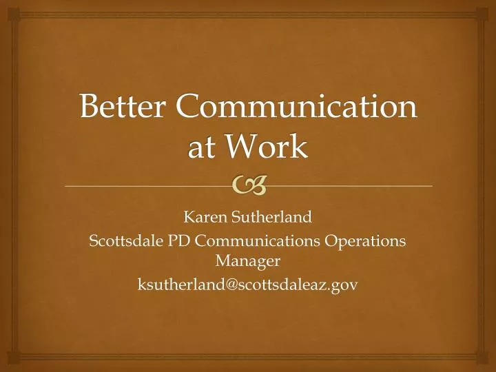 better communication at work