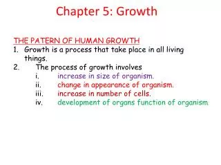 Chapter 5: Growth