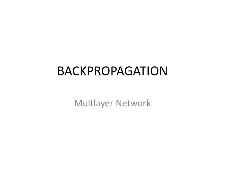 backpropagation