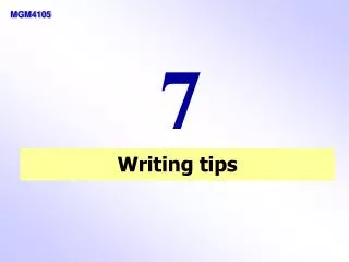 Writing tips