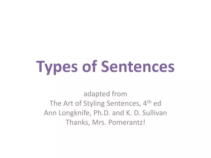 types of sentences