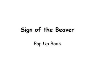 Sign of the Beaver