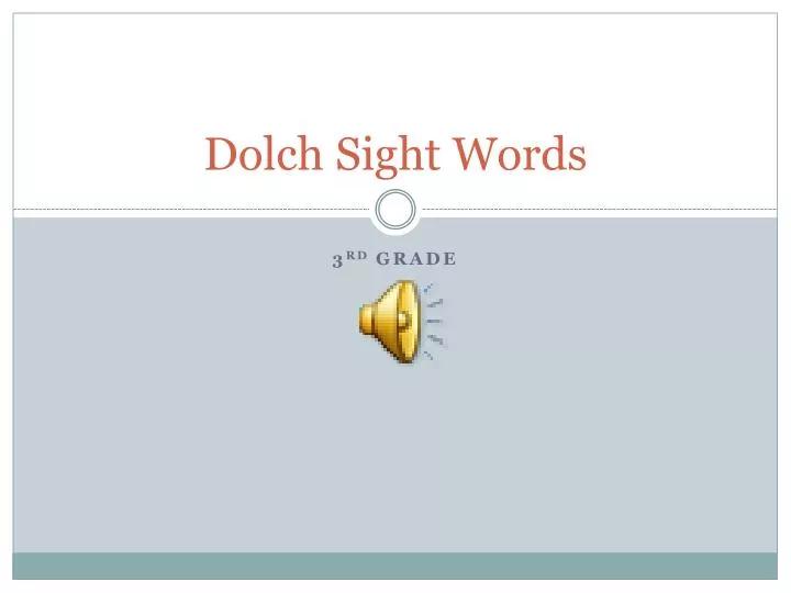 dolch sight words