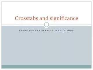 crosstabs and significance
